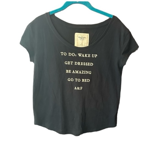 Abercrombie & Fitch Tops - Abercrombie & Fitch Short Sleeve Women’s T-Shirt Black with White Text Small